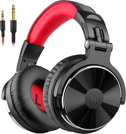 OneOdio Wired DJ Hi-Res Over-Ear Headphones for PC, Keyboard Guitar - Red
