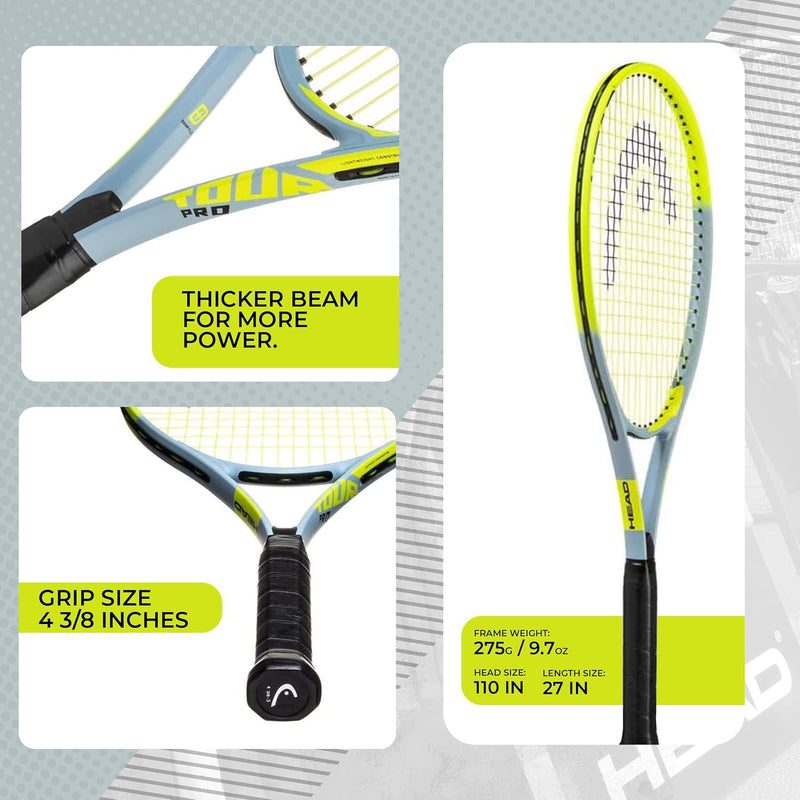 HEAD Tour Pro - Raqueta de tenis, agarre de 4 3/8"