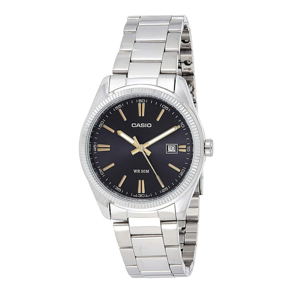 Reloj Casio Quartz para hombres con diseño en acero inoxidable y movimiento de cuarzo preciso, incluye batería