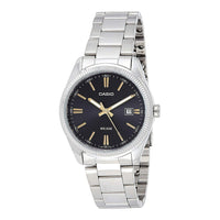 Reloj Casio Quartz para hombres con diseño en acero inoxidable y movimiento de cuarzo preciso, incluye batería