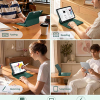 Funda con Teclado typecase Edge para iPad 11" (A16) / 10.ª Gen - Verde Medianoche