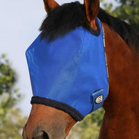 Harrison Howard All Round Mesh Horse Fly Mask UV Protective with Fleece Padded Edging Signature Blue L