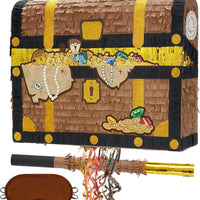 WERNNSAI Treasure Chest Piñata, Pirate Party Decorations for Boys Kids