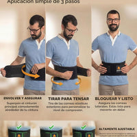 Sparthos - Soporte de espalda para aliviar el dolor de espalda baja - Alivio inmediato de ciática, hernia de disco, escoliosis - Transpirable + Almohadilla de soporte lumbar - Para hombres y mujeres