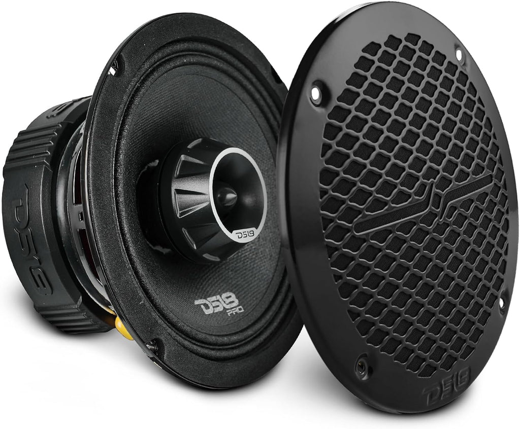 DS18 PRO-ZT6 6.5-Inch 2 Way Pro Audio Midrange Speakers with Built-in Bullet Tweeter 4-Ohms 450W Max 225W RMS Water Resi