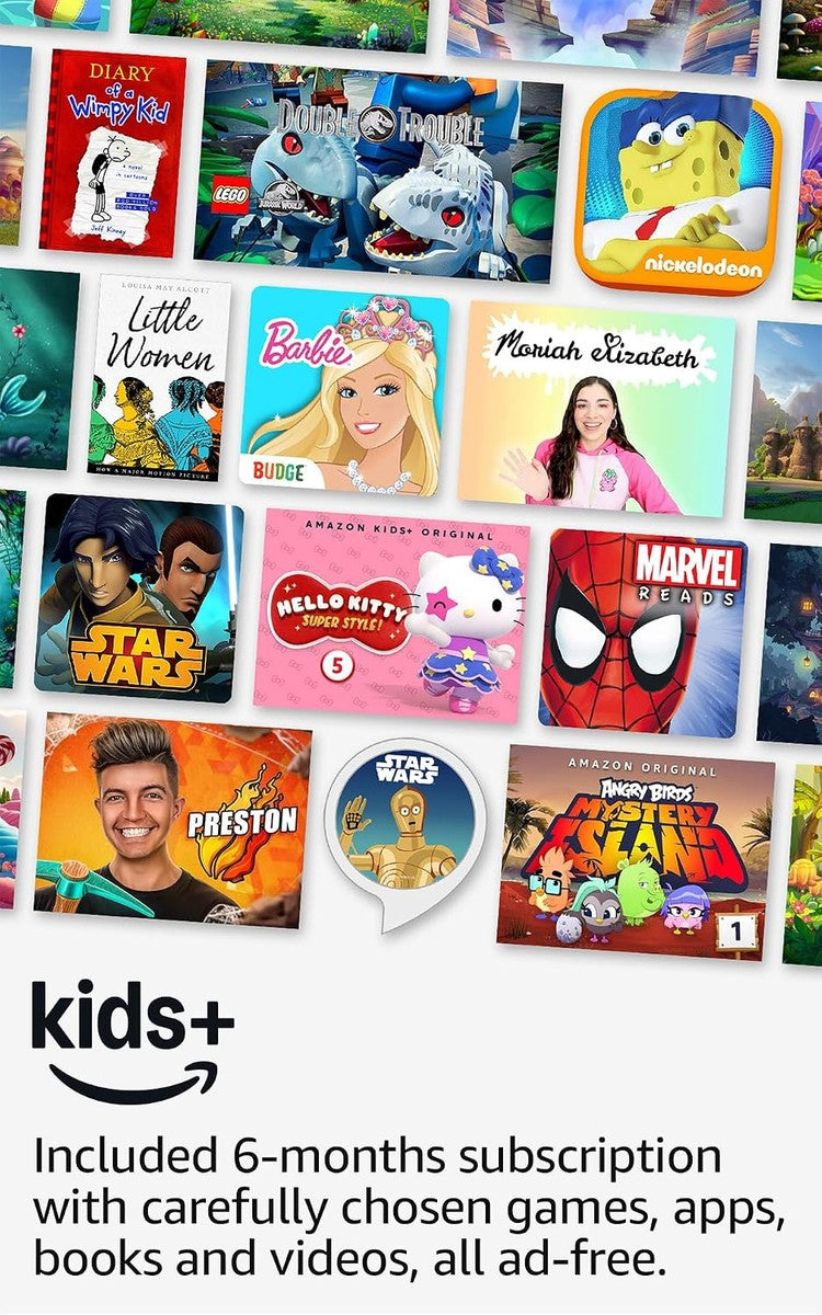 Fire Tablets Amazon Fire HD 8 Kids Pro tablet, ages 6-12. Bright 8" HD screen, includes ad-free content, parental controls, 13-hr battery, slim case for older kids, 64GB, Hello Teal, (2024 release)