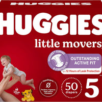 Huggies Size 5 Diapers, Little Movers Baby Diapers, Size 5 (27+ lbs), 50 Count