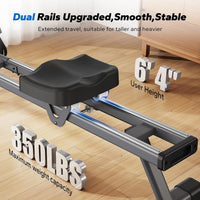 Merach Q1S Magnetic Rowing Machine Indoor, Dual Slide Rail, Quiet & Smooth