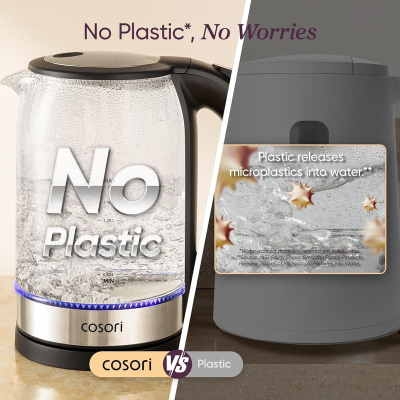 Cosori Electric Kettle, No Plastic Contact With Water