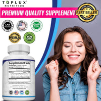 Toplux Complejo de magnesio Suplemento 8 Elemental 1000mg - Glicinato de magnesio, citrato, malato, taurato, quelado para una fácil absorción para huesos, músculos, recuperación, energía, vegano sin O