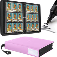 TIFFDADA Trading Card Binder 9 Pocket, Holds 810+ Cards, 45 Double Sided Sleeves, Spine Label with a Maker Pen, Top Load