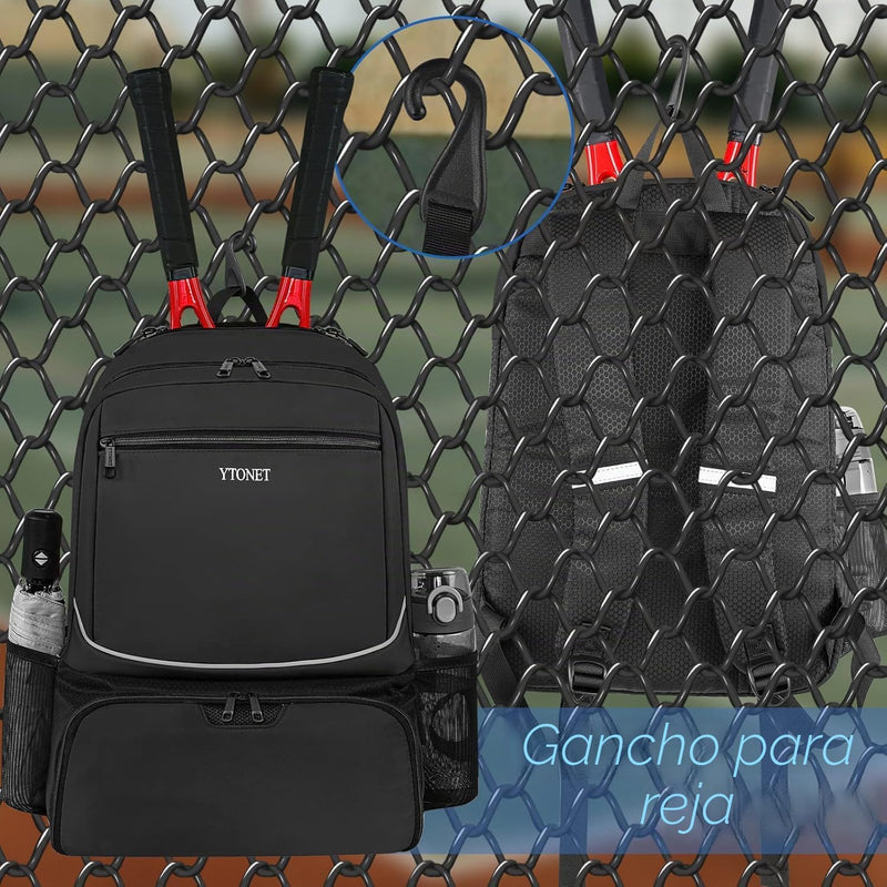 Ytonet - Mochila de tenis para mujer y hombre, 2 raquetas
