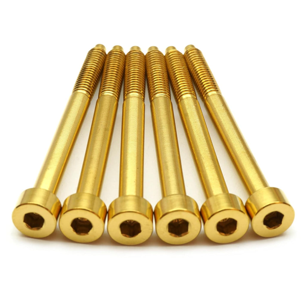 Monster Bolts - Titanium String Lock Screws, Fits OFR Floyd Rose and Ibanez Edge Style Tremolo, Gold Anodized, 7-String