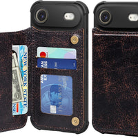 RMAWRAD Wallet Real Leather Case Compatible with iPhone 17 Air 6.5"