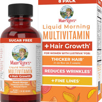 MARYRUTH'S Multivitamínico Líquido + Paquete de Viaje para el Crecimiento del Cabello | 8 ct | Biotina 10000mcg | Suplemento para el Crecimiento del Cabello Lustriva | Clínicamente Probado en Mujeres