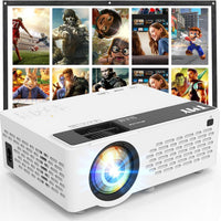 TMY 1080P Full HD Portable Mini Projector, Bluetooth Movie Projector, Compatible with TV Stick/Smartphone/PC/Game Console/HDMI/USB, Indoor & Outdoor Use, with Projector Screen