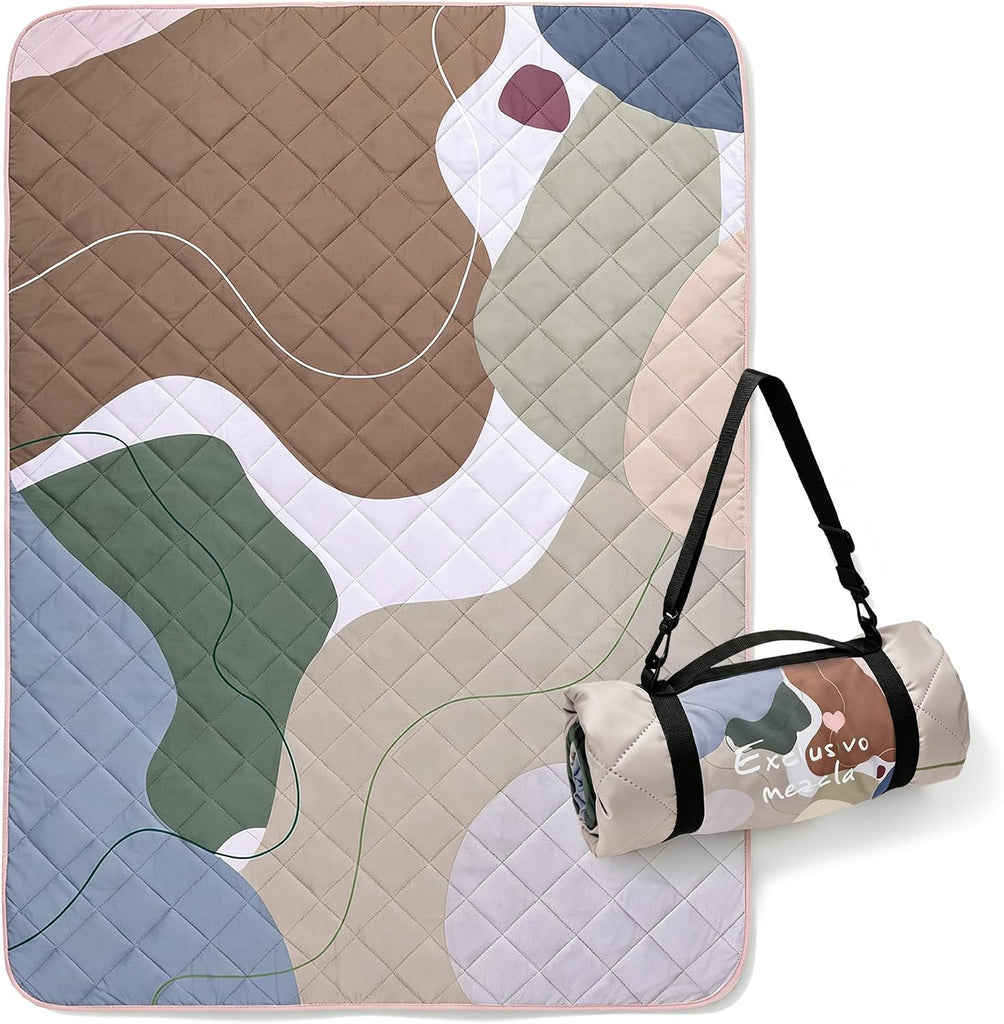 Exclusivo Mezcla Waterproof Picnic Blankets 3-Layer 60x80 INCH Large Sandproof Beach Blanket Foldable Outdoor Blanket fo