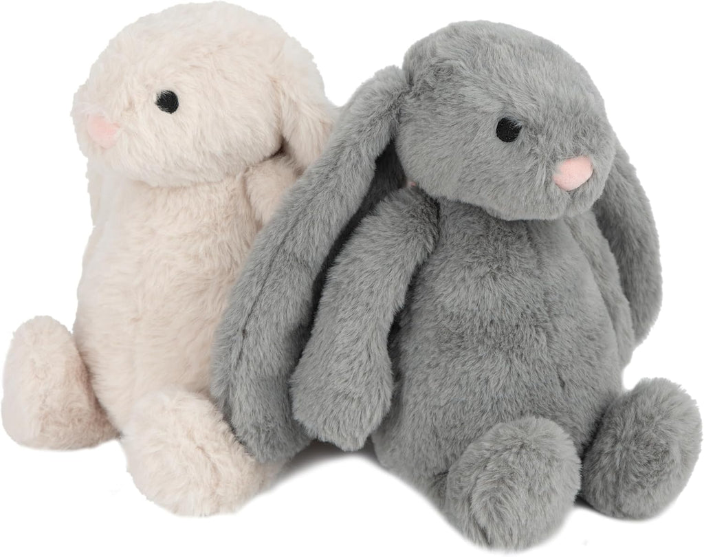 Best Pet Supplies Bunny Buddy Squeaky Plush Dog Toy - Beige & Gray