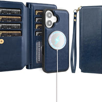Antsturdy Compatible with MagSafe iPhone 16 Wallet Case,Dark Blue