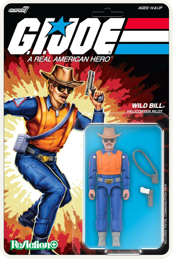 Super7 G.I. Joe Reaction+ Wave 03 (Cartoon) - Wild Bill (Cartoon) Action Figure