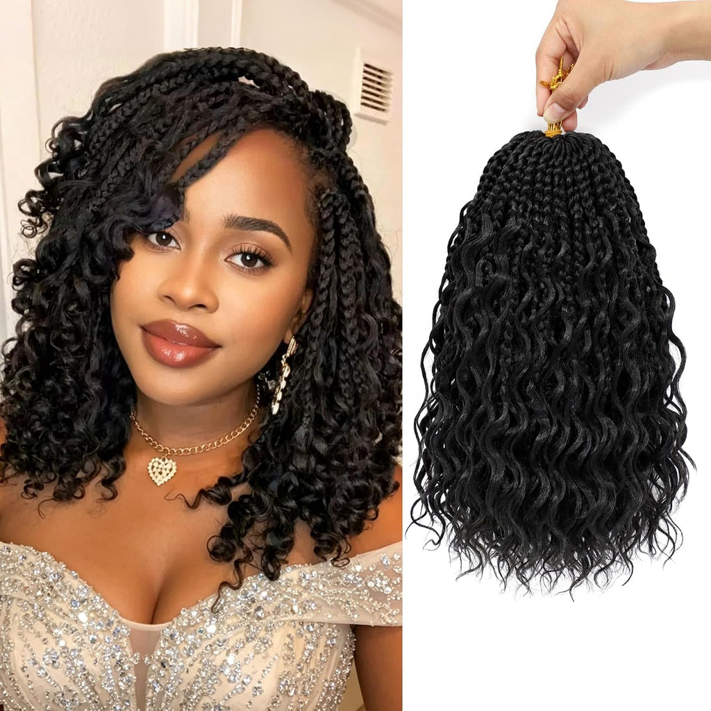 Goddess Box Braids Crochet Hair for Black Women 10 Inch Boho Crochet Braids