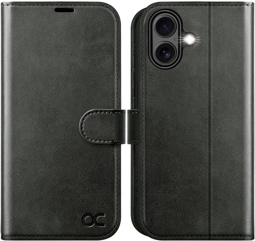 OCASE for iPhone 16 Wallet Case, Card Holder, Graphite