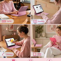Funda con Teclado typecase Edge para iPad 11" (A16) / 10.ª Gen - Rosa Claro