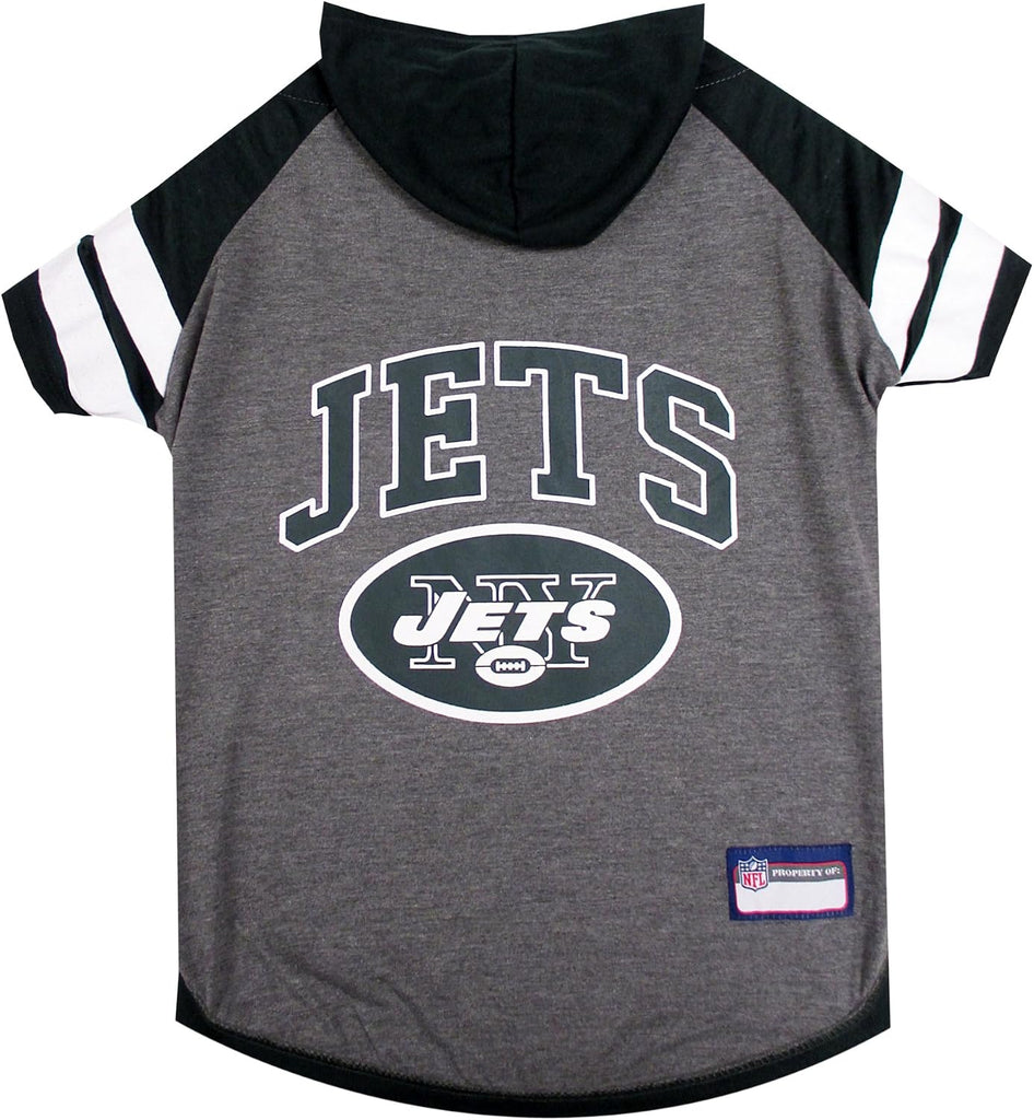 Pets First NFL New York Jets Hoodie for Dogs & Cats. | NFL Football Licensed Dog Hoody Tee Shirt, Medium| Sports Hoody T