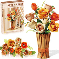 Flowers Building Set with Vase for Adults Compatible with Lego Flowers, 14+