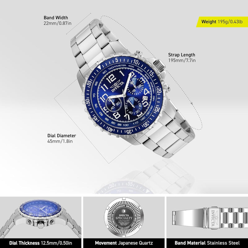 Invicta Men's 1326 Invicta II Chronograph Black Dial Two-Tone Stainless Steel Watch