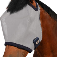 Harrison Howard All Round Mesh Horse Fly Mask UV Protective with Fleece Padded Edging Grey S