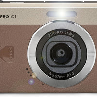 KODAK PIXPRO C1 13MP Compact Digital Camera, 26mm Fixed Lens, Brown
