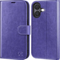 OCASE for iPhone 16 Wallet Case, Card Holder, Purple