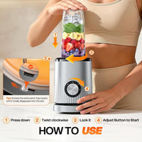 turelar Blender for Smoothies Portable Personal Blender