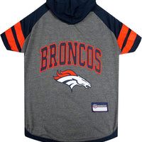 Pets First NFL Denver Broncos Hoodie for Dogs & Cats.   NFL Football Licensed Dog Hoody Tee Shirt, X-Small  Sports Hoody