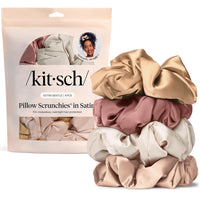 Kitsch Pillow Satin Scrunchies for Women - Blush, 4pcs