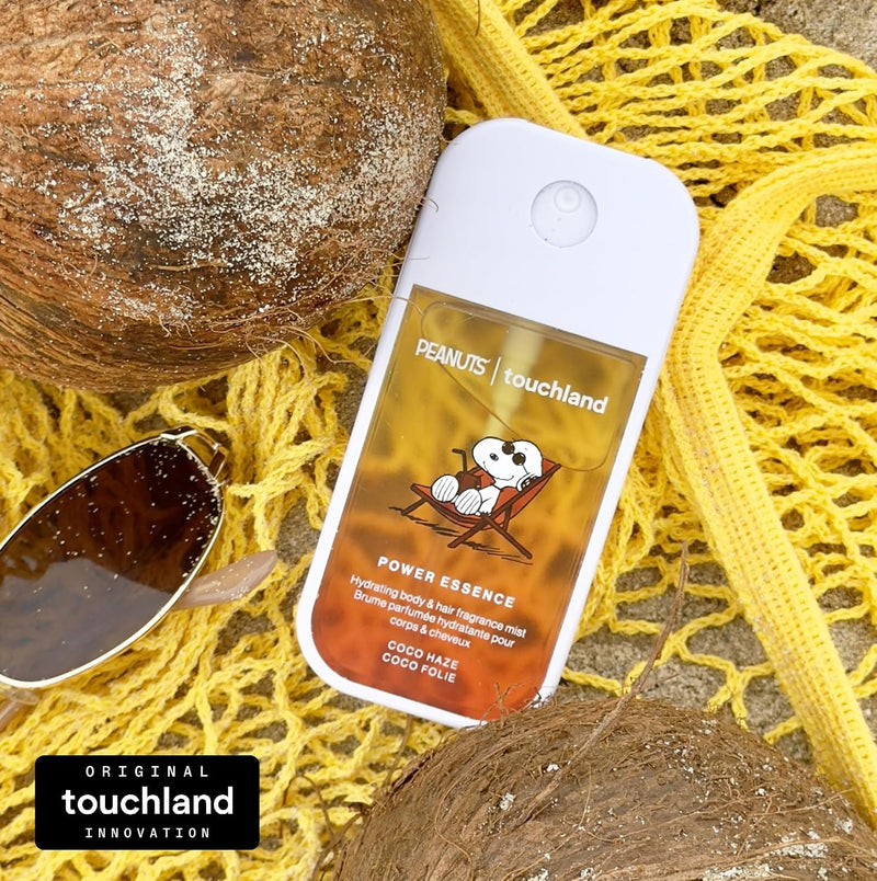 Touchland x Peanuts - Fragancia hidratante para cuerpo y cabello, tamaño de viaje