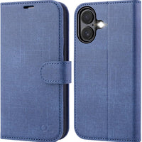 OCASE for iPhone 16 Wallet Case, Card Holder, Denim Blue