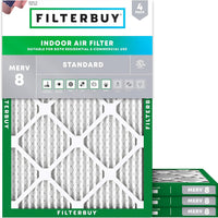 Filterbuy 30x36x1 Air Filter MERV 8 Dust & Allergy Defense (4-Pack)