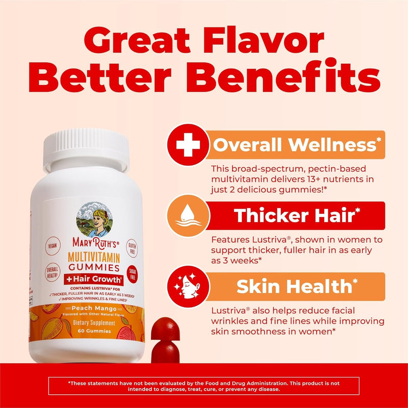 MARYRUTH'S Multivitamínico + Gomitas para el crecimiento del cabello