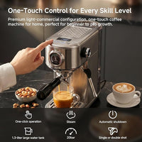 HIBREW H10B Programmable Espresso Machine with LED Display & Pressure Gauge