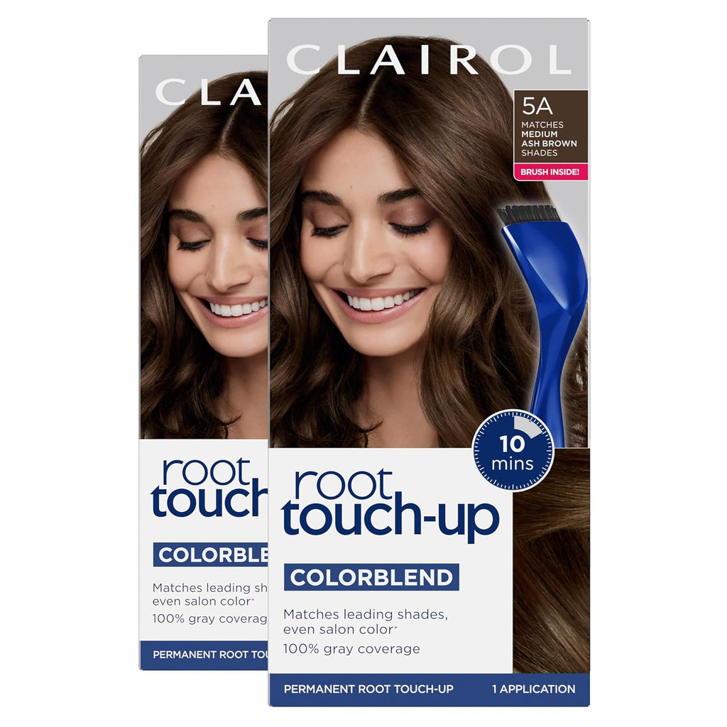 Clairol Root Touch Up Permanent Hair Dye, 5A Medium Ash Brown, Pack of 2