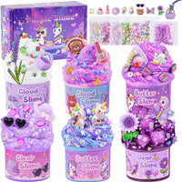 6-Pack Purple Slime Kit for Kids, Butter Cloud Squishy Birthday Gift Set