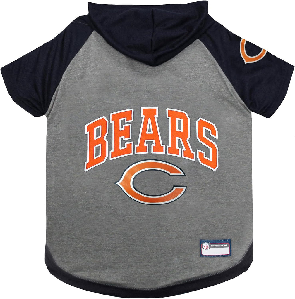 Pets First NFL Chicago Bears Hoodie for Dogs & Cats. NFL Football Licensed Dog Hoody Tee Shirt, Medium. Sports Hoody T-S