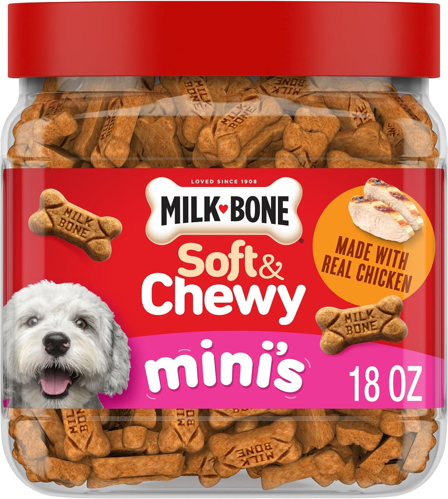 Milk-Bone Soft & Chewy Mini's Dog Training Treats, 18 oz Canister