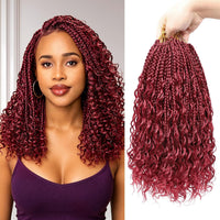 Goddess Box Braids Crochet Hair for Black Women 14 Inch Boho Crochet Braids