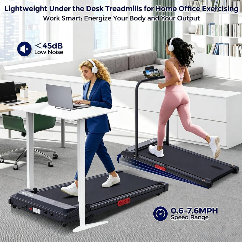 Ogpou Portable Walking Pad Treadmill with Handle Bar