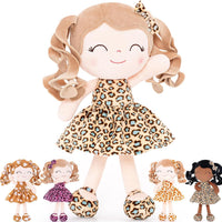 Gloveleya Baby Dolls Soft Snuggly First Baby Girl Gifts Plush Doll with Light Skin & Leopard Dress 12inches Animal Serie