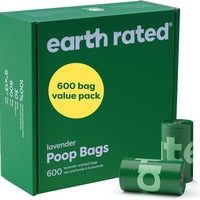 Earth Rated Dog Poop Bags on Refill Rolls, 600 Bags, Lavender