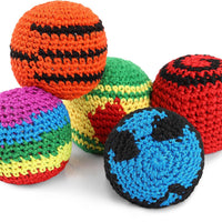 Blulu 10 Pieces Crochet Footbags Soft Knitted Kick Bags for Kids, Classic